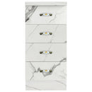 Mobile da Cucina Cassettiera 4 Cassetti 40x50x85 cm in Legno Bianco Effetto Marmo      