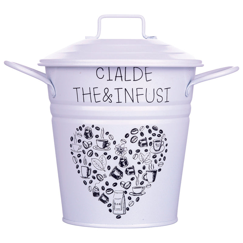 Secchiello per Cialde e Infusi 13x13 cm  in Metallo VdE Tivoli 1996 Daily