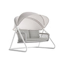 Dondolo da Giardino 2 Posti 185x137x154 cm  con Tettuccio Parasole Regolabile Muses Grigio
