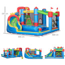 Castello Giostra Gonfiabile 390x300x197 cm con Scivolo Trampolino e Piscina Multicolore