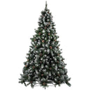 Albero di Natale Innevato Marilleva 270 cm 2156 Rami Super Folto con Pigne in PVC Verde      