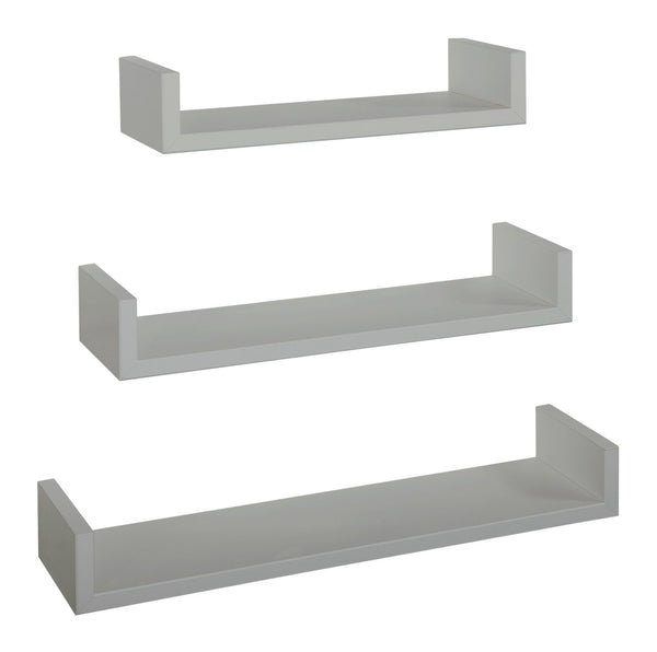Lot de 3 étagères murales 60-50-40x15,5x8 cm en fibre de bois magnétique gris pierre acquista