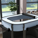 Box per Animali con 7 Finestre 3 Porte e 2 Borse Portaoggetti 84x64x53 cm in Poliestere e Acciaio 