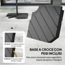 Ombrellone a Sbalzo 302x295x242 cm con Base a Croce in Metallo e Poliestere Grigio Scuro      