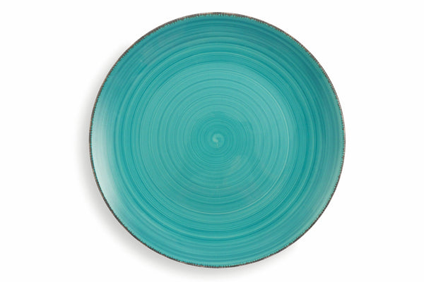 sconto Set de 6 assiettes plates Ø19 cm en Gres VdE Tivoli 1996 Acquamarina Baita