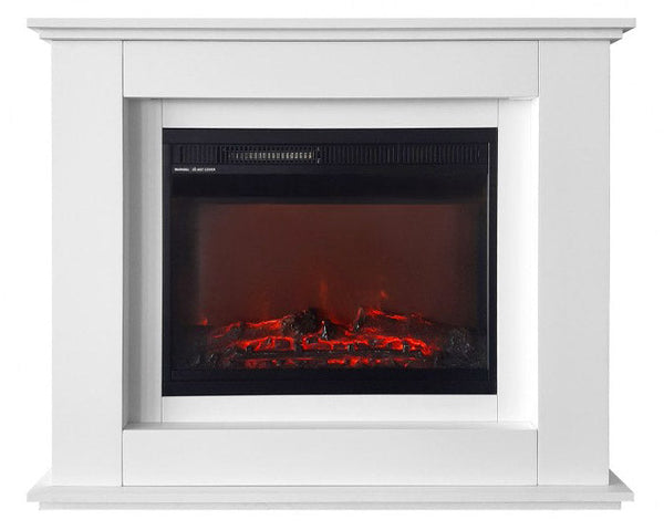 sconto Cheminée Electrique Sol Effet Flamme 1500W Mya Blanc