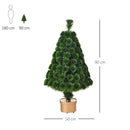 Albero di Natale Artificiale 90 cm 95 Rami a Fibre Ottiche Multicolore Verde