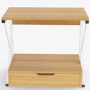 Scaffale Mensola Cucina Mobiletto Porta Microonde Cassetto Metallo Legno Beige