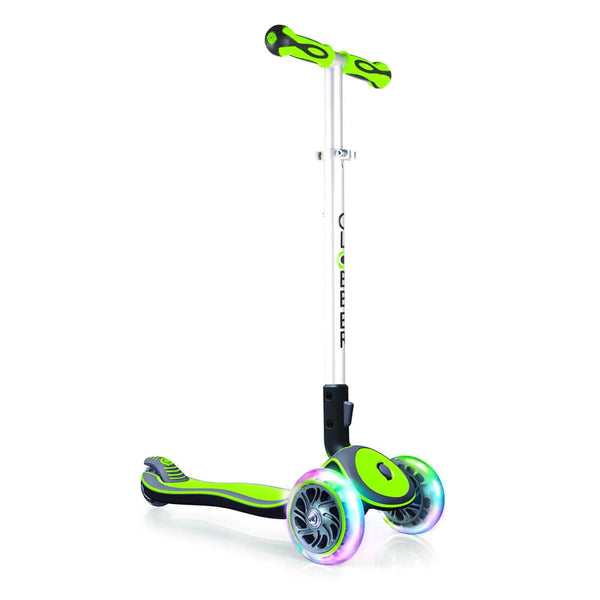Trottinette LED Télescopique et Pliable 3 Roues Max 50Kg Globber Elite Vert sconto