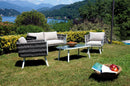 Set Salotto da Giardino in Alluminio Divano 2 Poltrone e Tavolino Vorghini Stoccolma