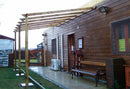 Pergola da Giardino Addossata 3x5x2,20-2,40 m in Legno Senza Copertura 