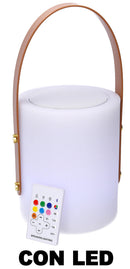 Lampada 12 Led Multicolor Ø16x20 cm Bluethoot in Polietilene Bianca