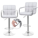 Sgabello con Braccioli Alzata a Gas e Seduta Girevole in Similpelle Vandi Grigio