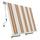 Store banne avec bras 245x245 cm tissu polyester rayé beige