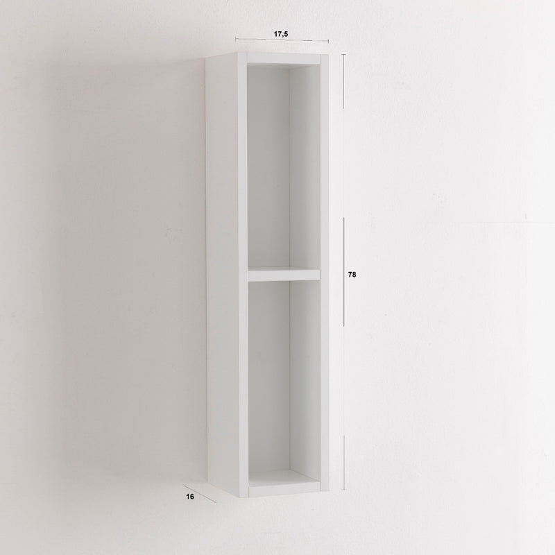 Pensile a Giorno 2 Vani da Soggiorno 17,5x16x78,2 cm TFT Belsk Bianco e Cemento