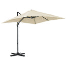 Ombrellone da Giardino Decentrato 245x245x248 cm in Alluminio Crema