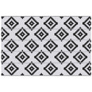 Tappeto da Esterno Reversibile 182x274 cm con Fantasia Geometrica Nero e Bianco   