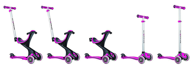 Monopattino Passeggino Triciclo 3 Ruote 5 in 1 Globber Evo Comfort Rosa