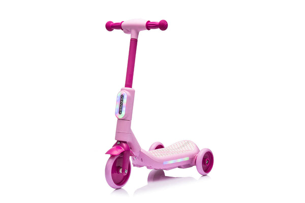 Monopattino Elettrico Deluxe a 3 Ruote 67x32x69 cm Luci LED RGB Casco e Protezioni Incluse Rosa acquista