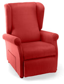 Poltrona Alzapersona Elettrica 2 Motori 75x107x84 cm con Ruote in Tessuto Dispositivo Medico 1 Rosso 