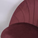 Set 2 Sedie Imbottite 50x54x79 cm in Velluto  Bordeaux
