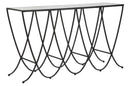 Console Dark 140x40x80 cm in Ferro e Specchio Nero