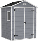 Casetta da Giardino Porta Attrezzi 185x152x226 cmin Resina Effetto Legno Keter Manor 6x5 Grigia