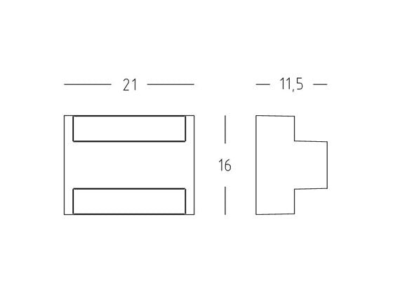 Lampada Applique Emissione in Alto e Basso Colore Grigio per Esterno Linea Umbe Sovil