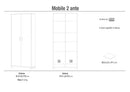 Armadio Multiuso 2 Ante 83x190x29 cm Noce Stelvio/Bianco Fiammato
