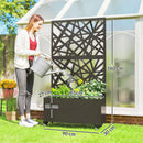 Fioriera con Grigliato per Rampicanti 90x30x160 cm a Rotelle Fori di Drenaggio in Metallo Nero      