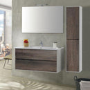 Mobile da Bagno Sospeso con Colonna Mazzoni Maiorca Plus Grigio Frassinato P18x70 cm