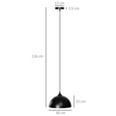 Set 2 Lampade a Sospensione Ø30x126 cm Altezza Regolabile in Metallo Nero