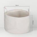 Cesto Portabiancheria Pieghevole con Manici 88L Ø56x35.5 cm in Cotone Naturale Bianco Crema 