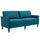 Divano 3 Posti 191x79x87 cmcon Seduta Profonda e Imbottitura Spessa in Tessuto  Blu Pavone