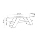 Porta TV aperto Farfalla 120 2 ripiani bianco