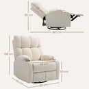 Poltrona Relax Reclinabile 135° 88x96x108 cm con Portabicchieri e Poggiapiedi in Tessuto Effetto Lino Beige  