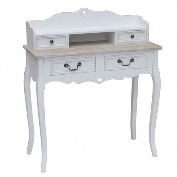 prezzo Bureau coeur 87x38x103 h cm en bois de paulownia blanc