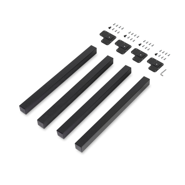 sconto Lot de 4 pieds de table 50x50 mm en acier Emuca noir