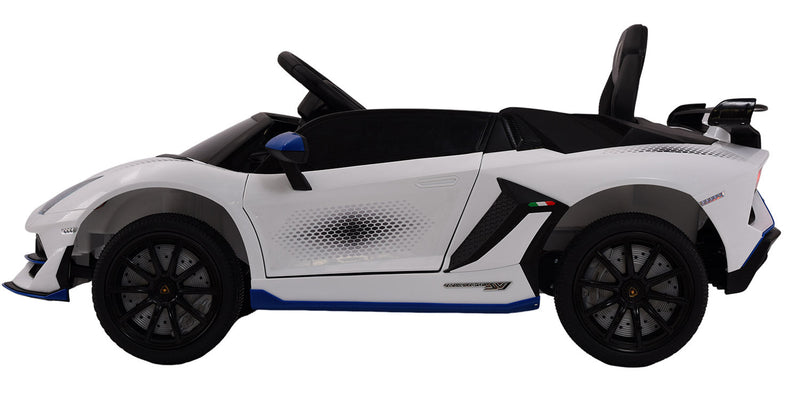 Macchina Elettrica per Bambini 12V con Licenza Lamborghini Aventador SVJ Small Bianca