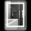 Specchio Bagno a Parete Cornice Luce LED a 3 Colori Mensola in Vetro 50x12x70 cm 