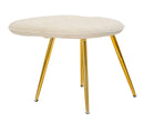 Set 2 Sedie Imbottite 52x48x78 cm in Tessuto Velluto Flex Crema e Oro