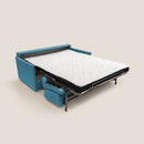 Divano Letto 3 Posti 189x96x96 cm Evans in Tessuto Azzurro