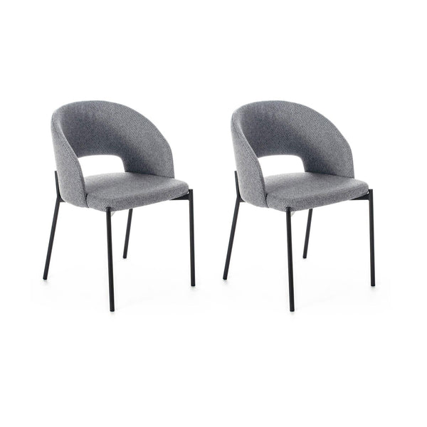 Set 2 Sedie 52x55,5xH78,5 cm in Tessuto Greta Grigio Chiaro online