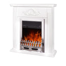 Camino Elettrico da Pavimento 90x90x27 cm Effetto Fiamma 2000W Sorina & Galileo silver Bianco