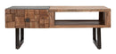 Tavolo da Caffé Rettangolare Mumbai 110x60x43 cm in Legno di Acacia e in Ferro Marrone e Nero