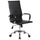 Chaise de bureau présidentielle en similicuir noir Tosini Dallas