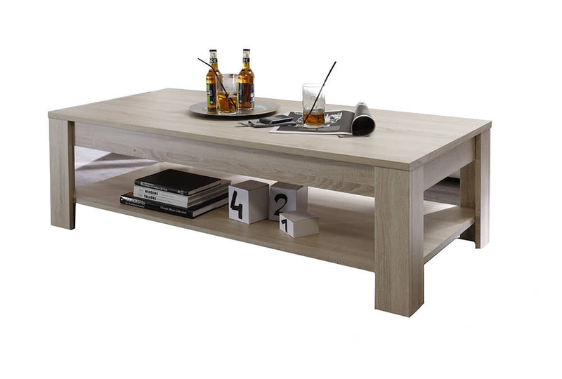 Tavolino Rettangolare da Salotto 140x68x45cm TFT  Rustic Quercia Samoa