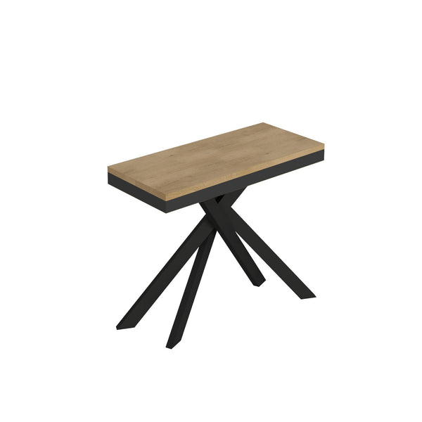 Consolle Allungabile 90-196x40x77 cm Saki Small Evolution Quercia Natura Gambe Antracite prezzo