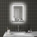Specchio Bagno a Parete Cornice Luce LED a 3 Colori Mensola in Vetro 50x12x70 cm 