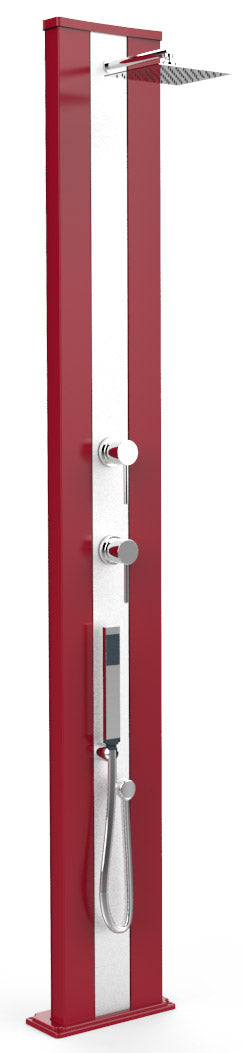 online Doccia Solare da Esterno Giardino 40L Miscelatore e Doccetta Mobile Arkema Dada S Fascia Inox Cherry